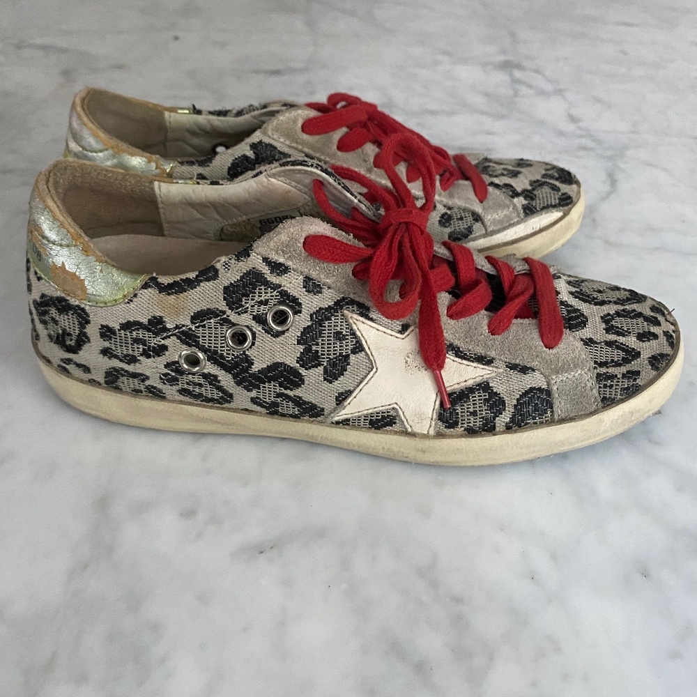 Golden Goose sneaker animal print distressed size 7, IT 37
